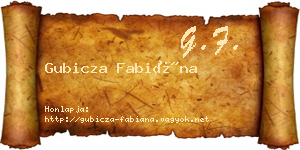 Gubicza Fabiána névjegykártya